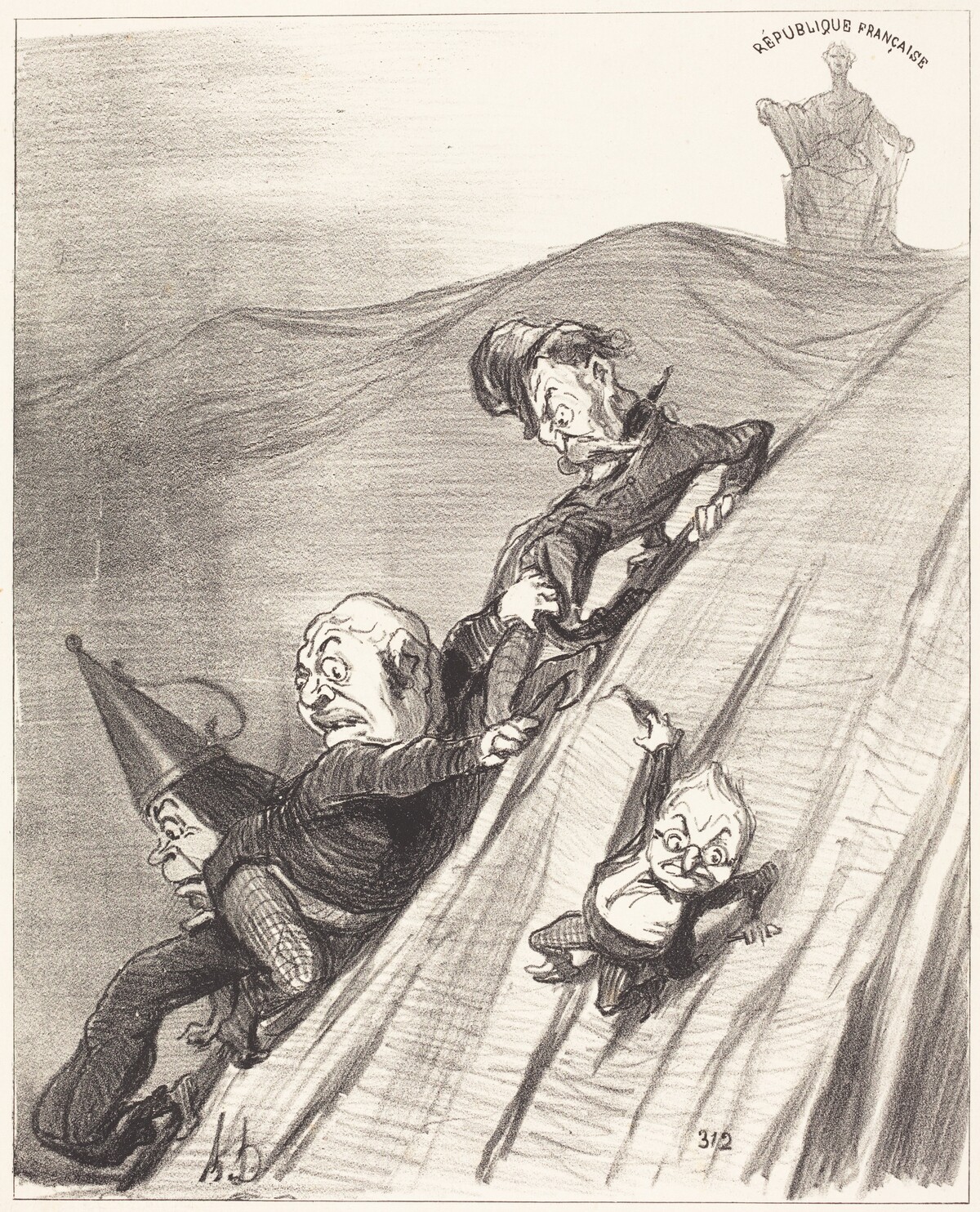 Un Chemin dangereux by Honoré Daumier
