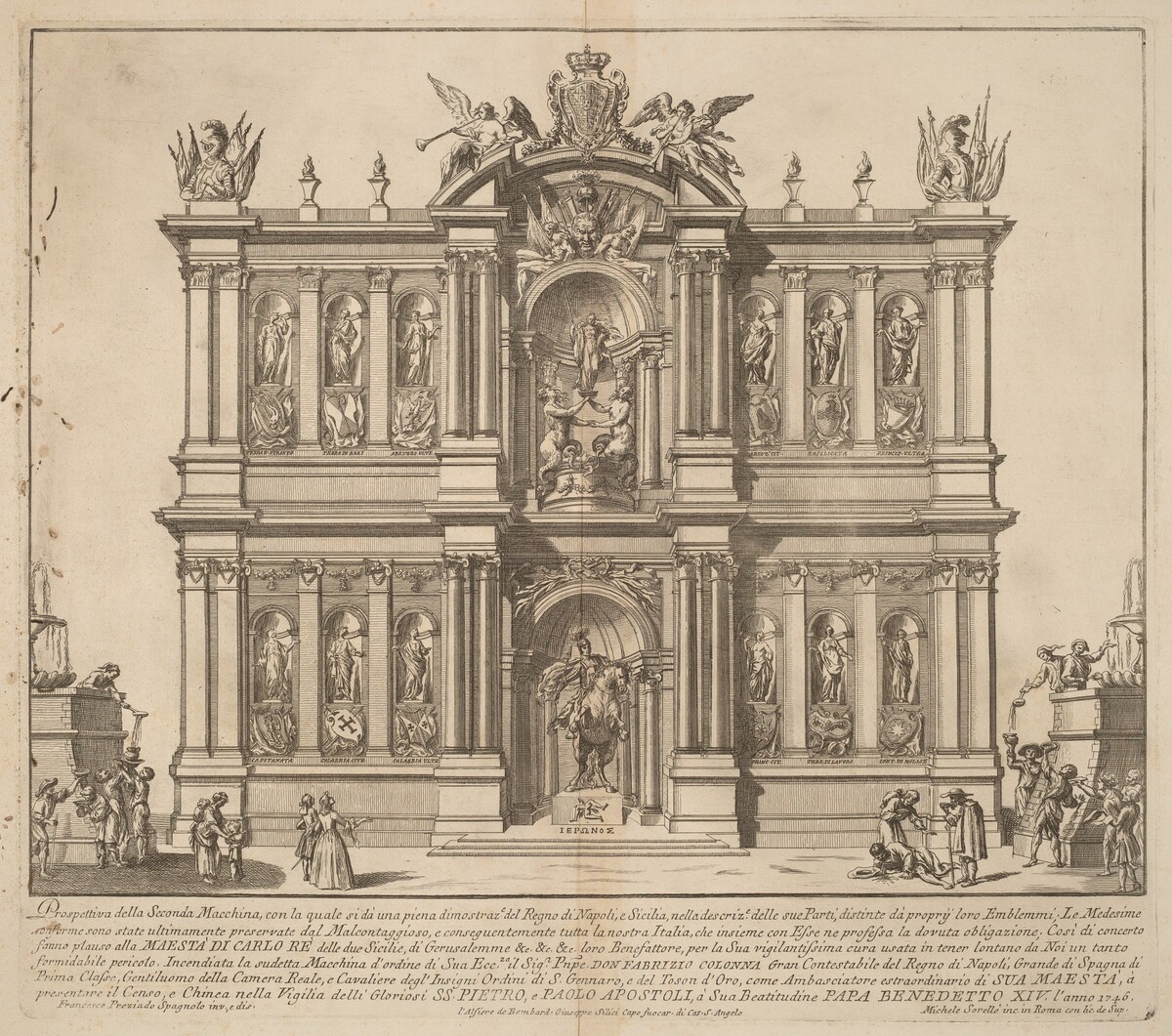 The Seconda Macchina for the Chinea of 1746: The Territories of the Kingdom of Naples by Miguel de Sorellò after Francisco Preciado de la Vega (designer)