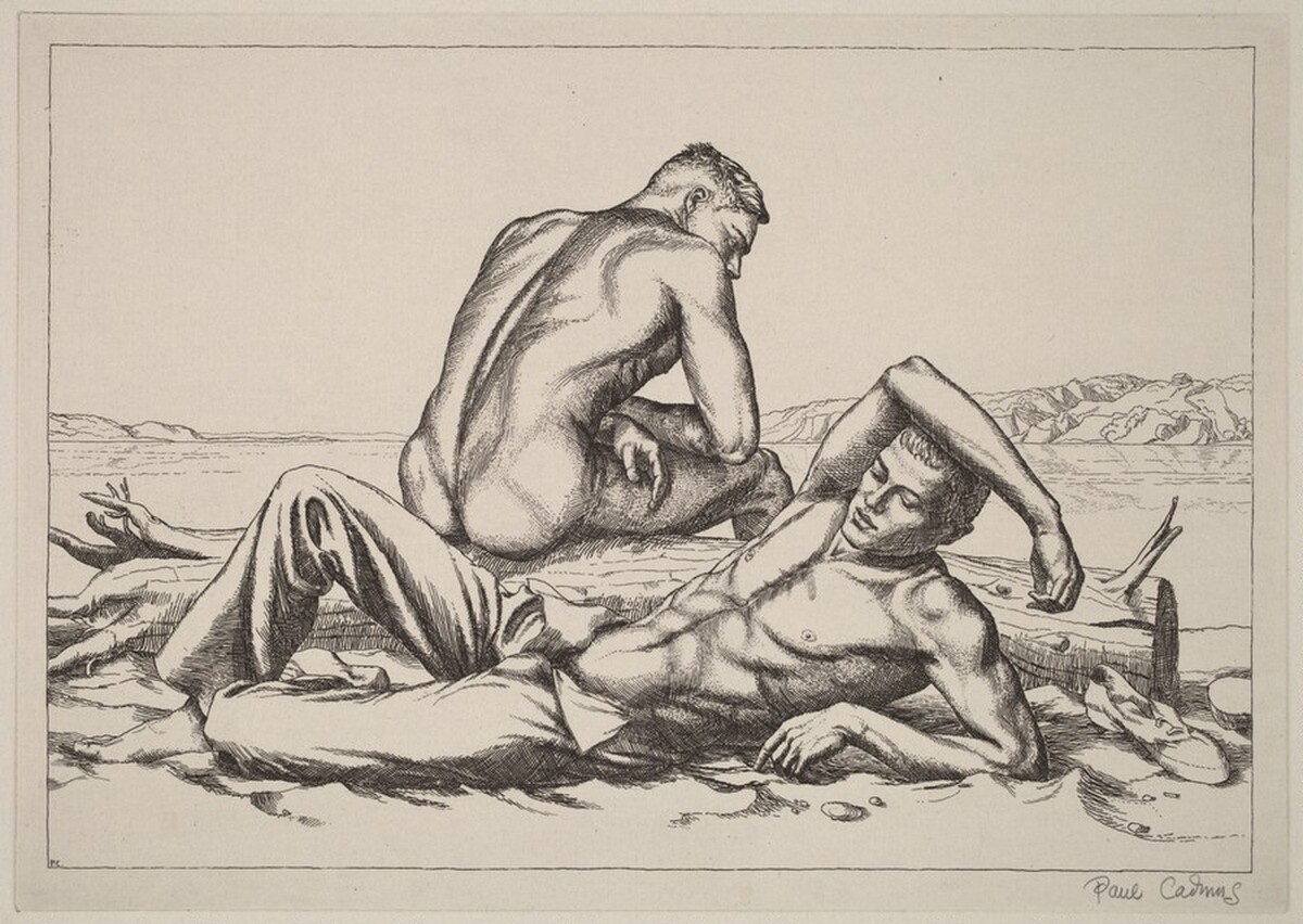 Two Boys on a Beach #2 by Paul Cadmus