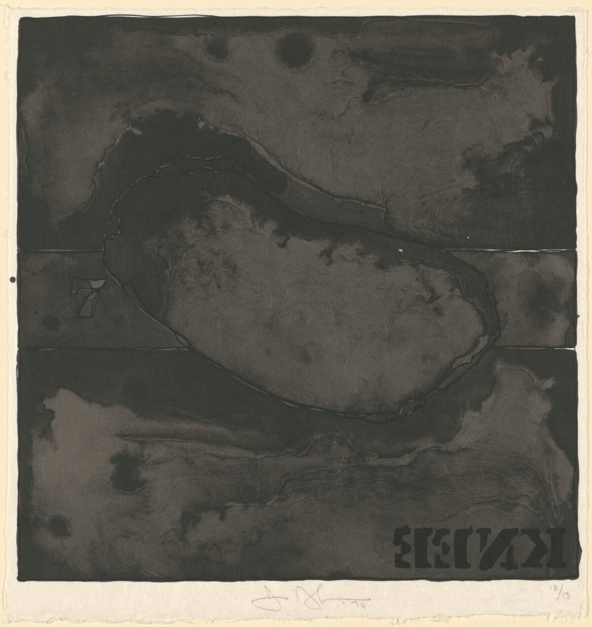 Knee (Black State) by Jasper Johns