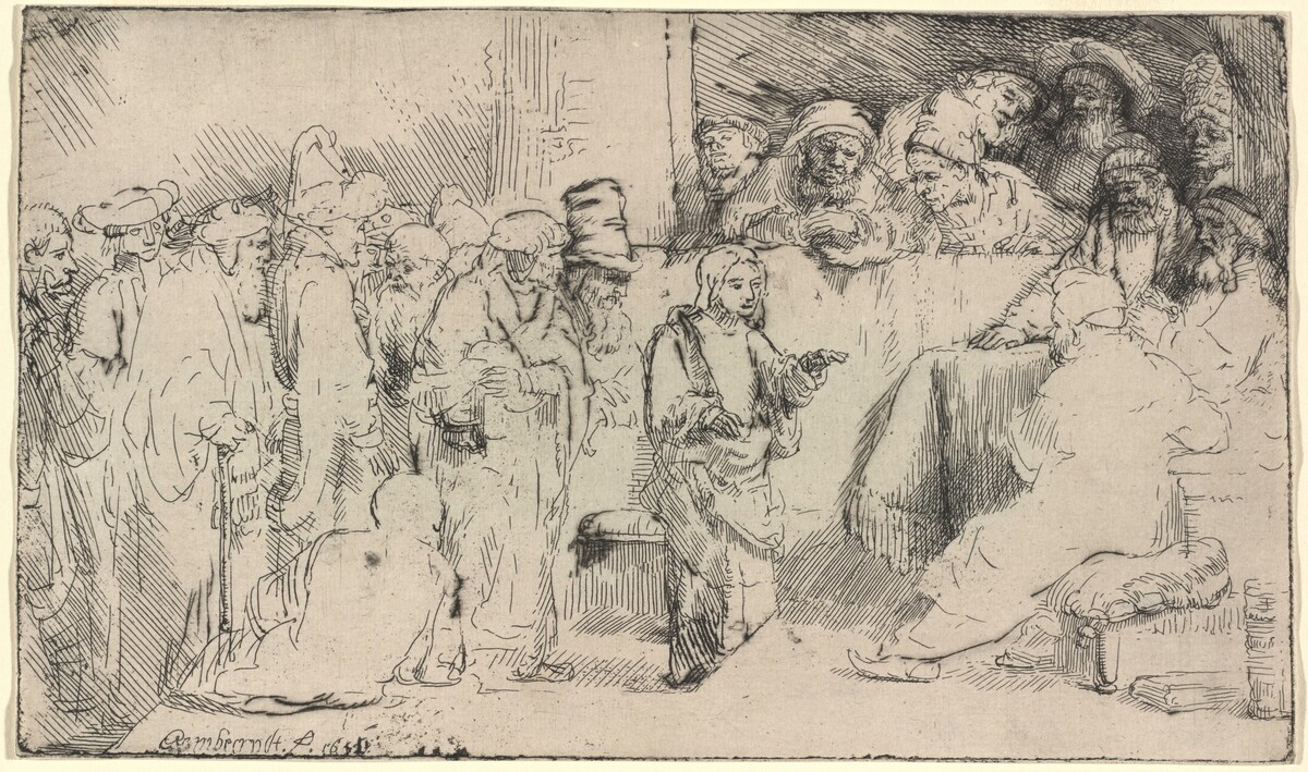 Christ Disputing with the Doctors: a Sketch by Rembrandt van Rijn