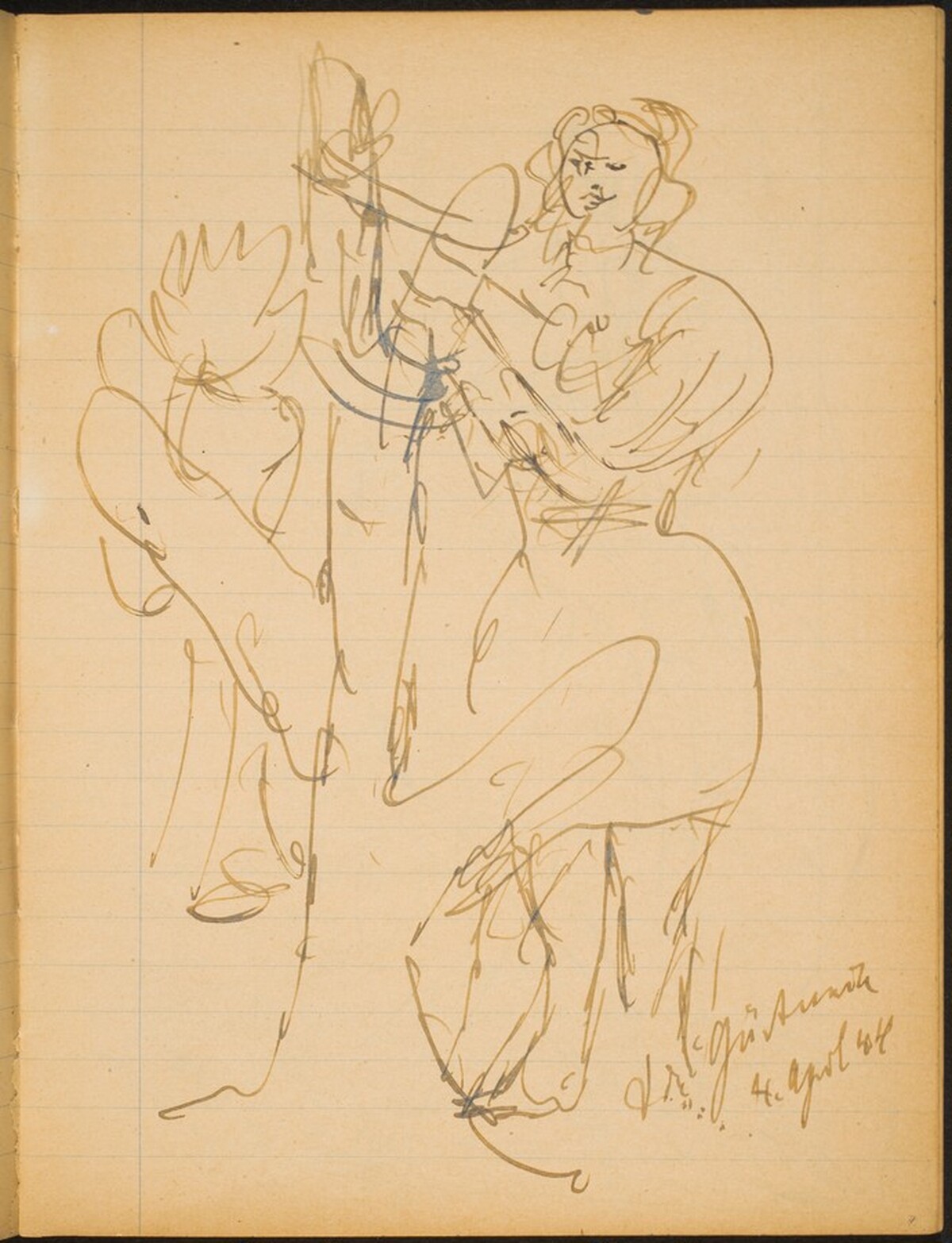 Frau hinter Baum (Woman Behind a Tree) [p. 7] by Max Beckmann