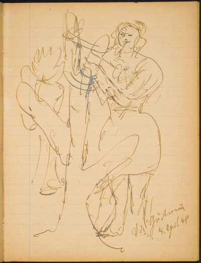 Frau hinter Baum (Woman Behind a Tree) [p. 7]