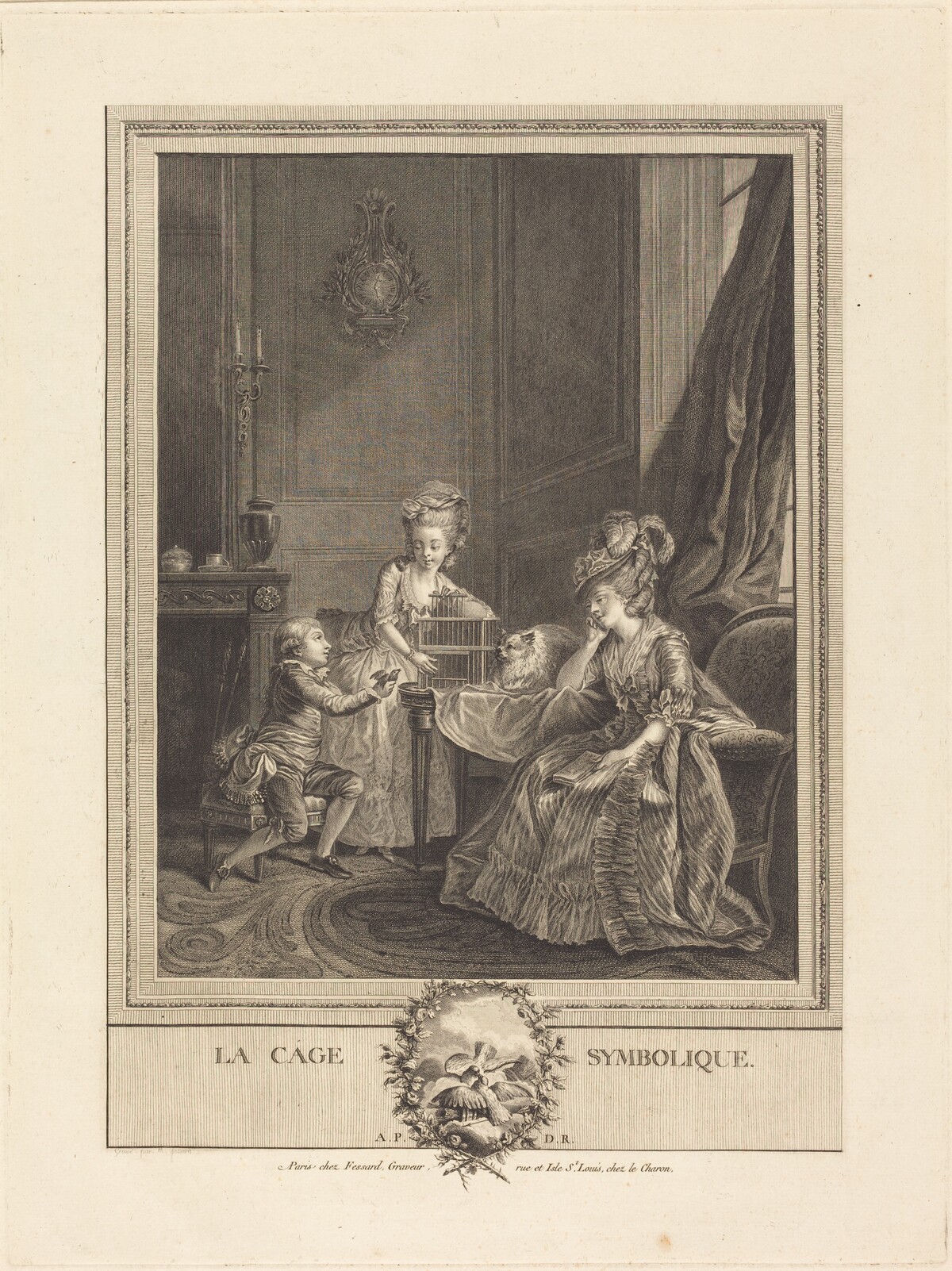 La cage symbolique (The Symbolic Cage) by Etienne Fessard after Charles Lepeintre