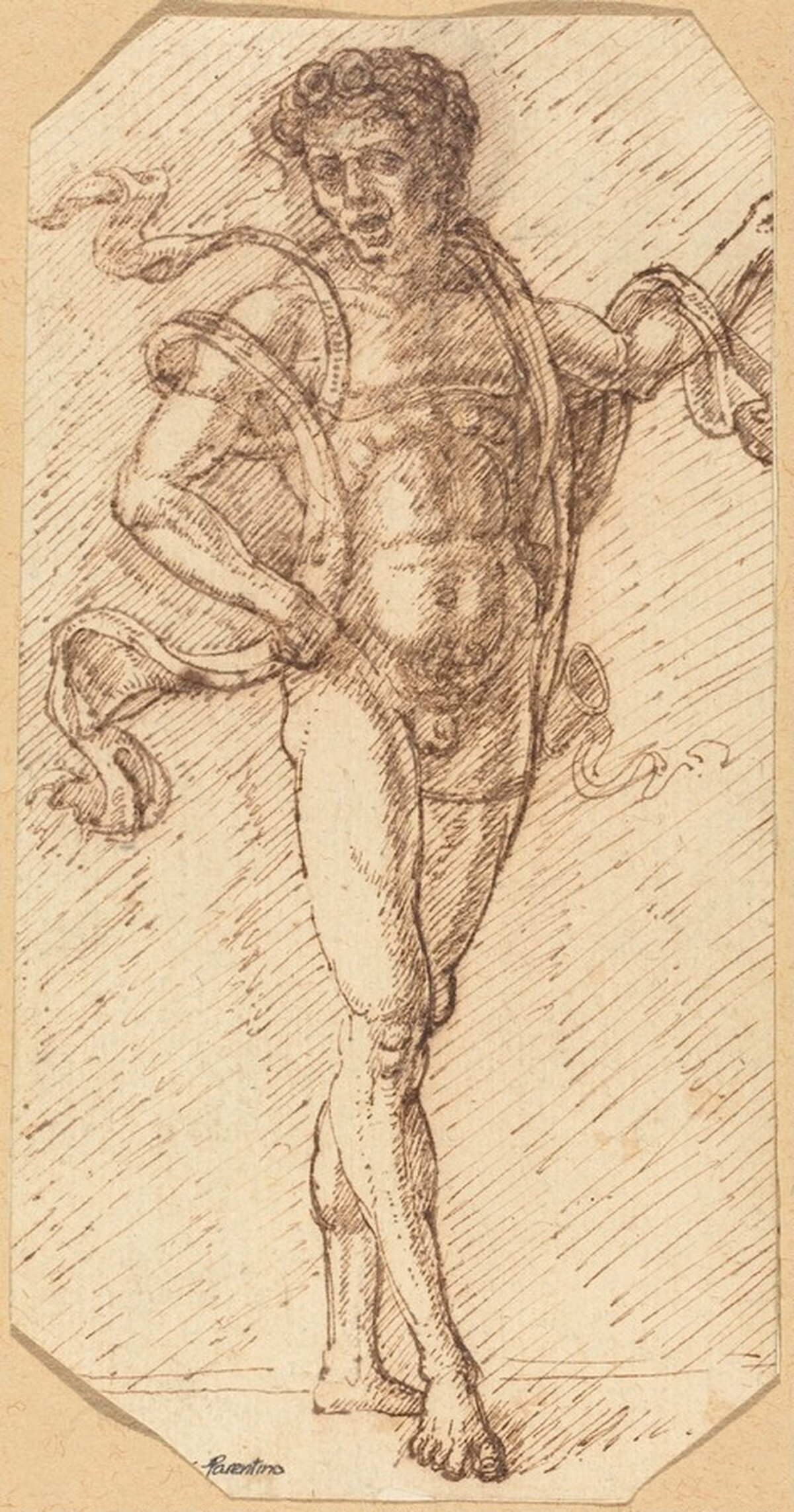 A Standing Male Nude (Parentino Imitation) by Eric Hebborn