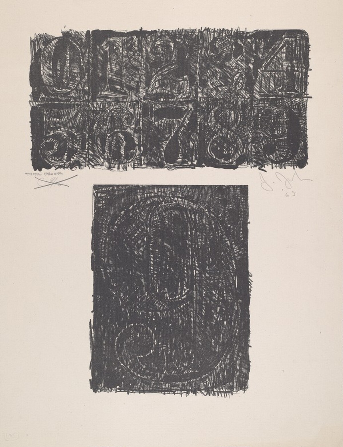 9 from 0-9 (Black) [trial proof] by Jasper Johns