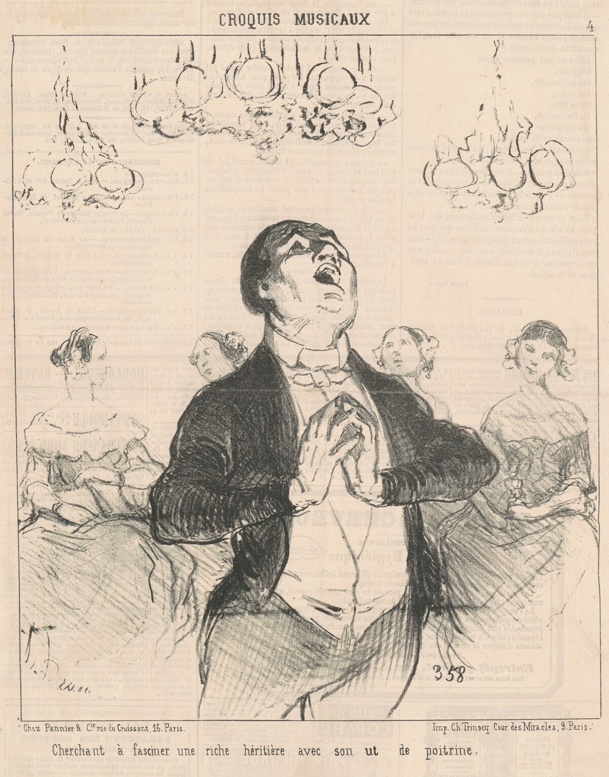 Cherchant a fasciner une riche ... by Honoré Daumier
