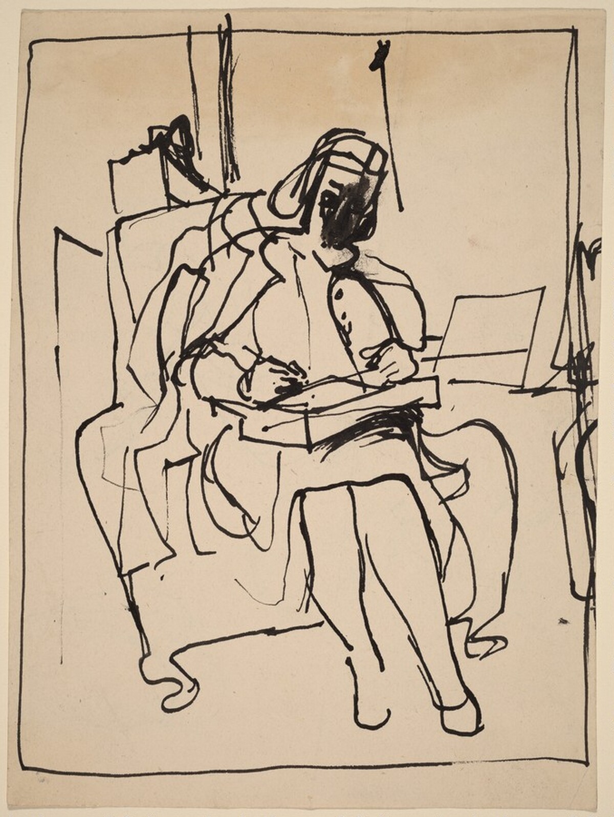 Seated Woman [recto] by Franz Kline