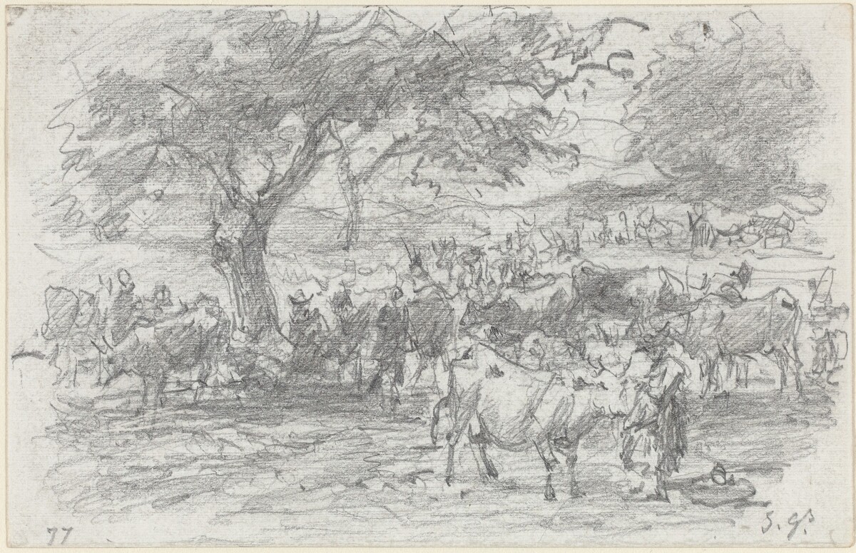 Herdsmen and Cattle by Eugène Boudin