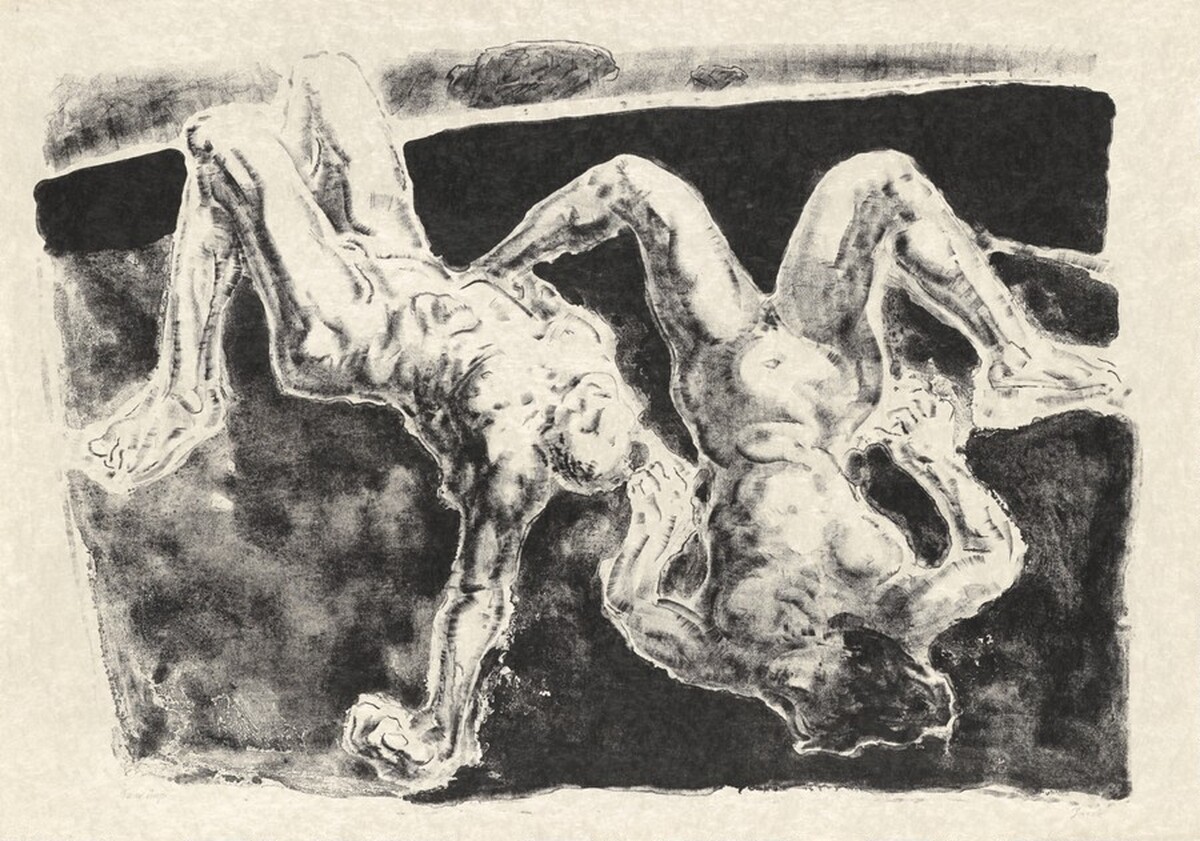 Two Figures and Sea by William Brice