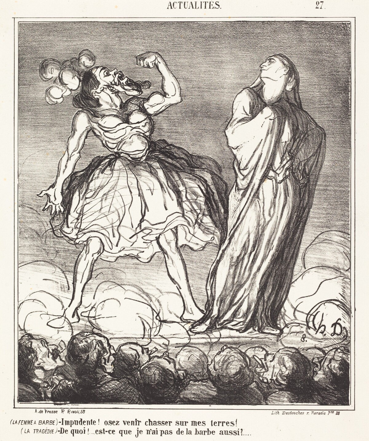 La Femme a barbe by Honoré Daumier