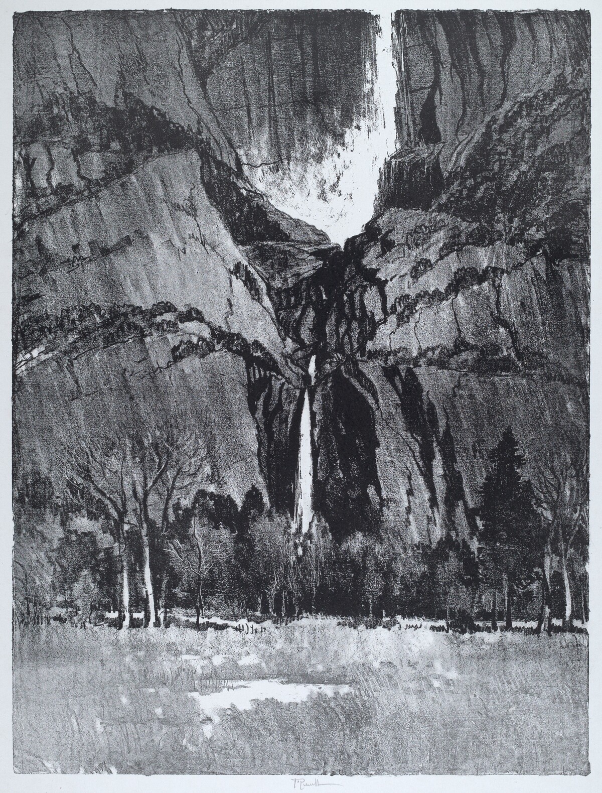 Lower Falls, Yosemite by Joseph Pennell