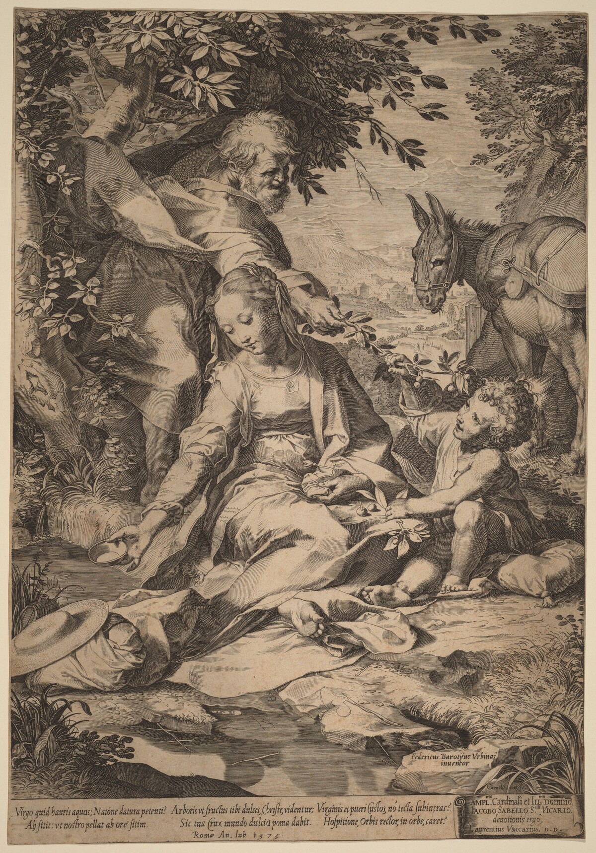 The Rest on the Return from Egypt by Cornelis Cort after Federico Barocci