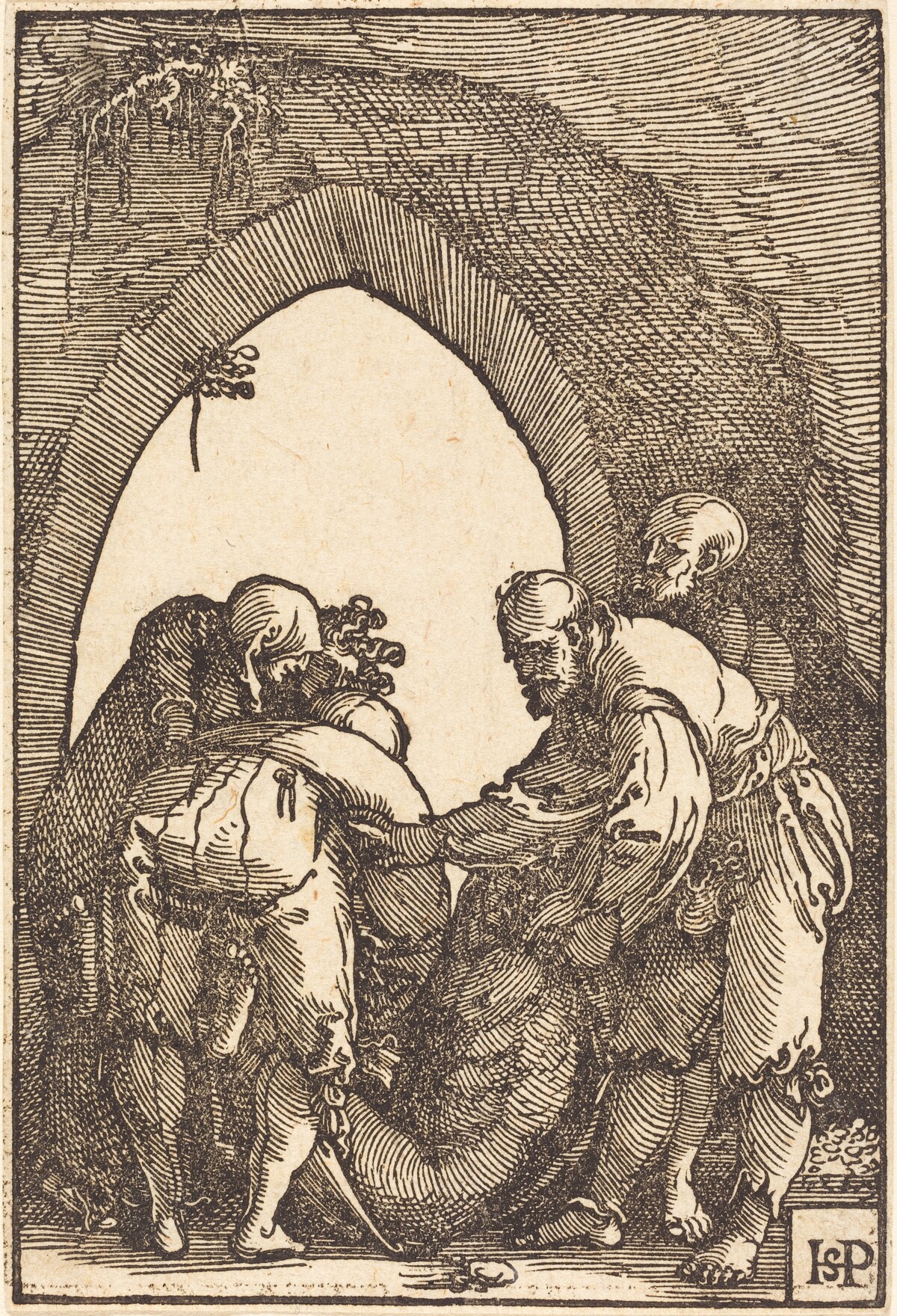 The Entombment by Sebald Beham