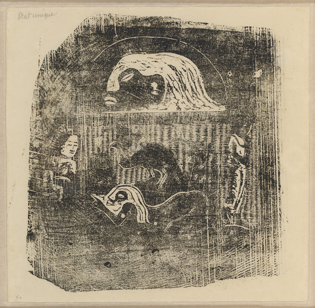 Te Atua (The Gods) Small Plate [verso] by Paul Gauguin