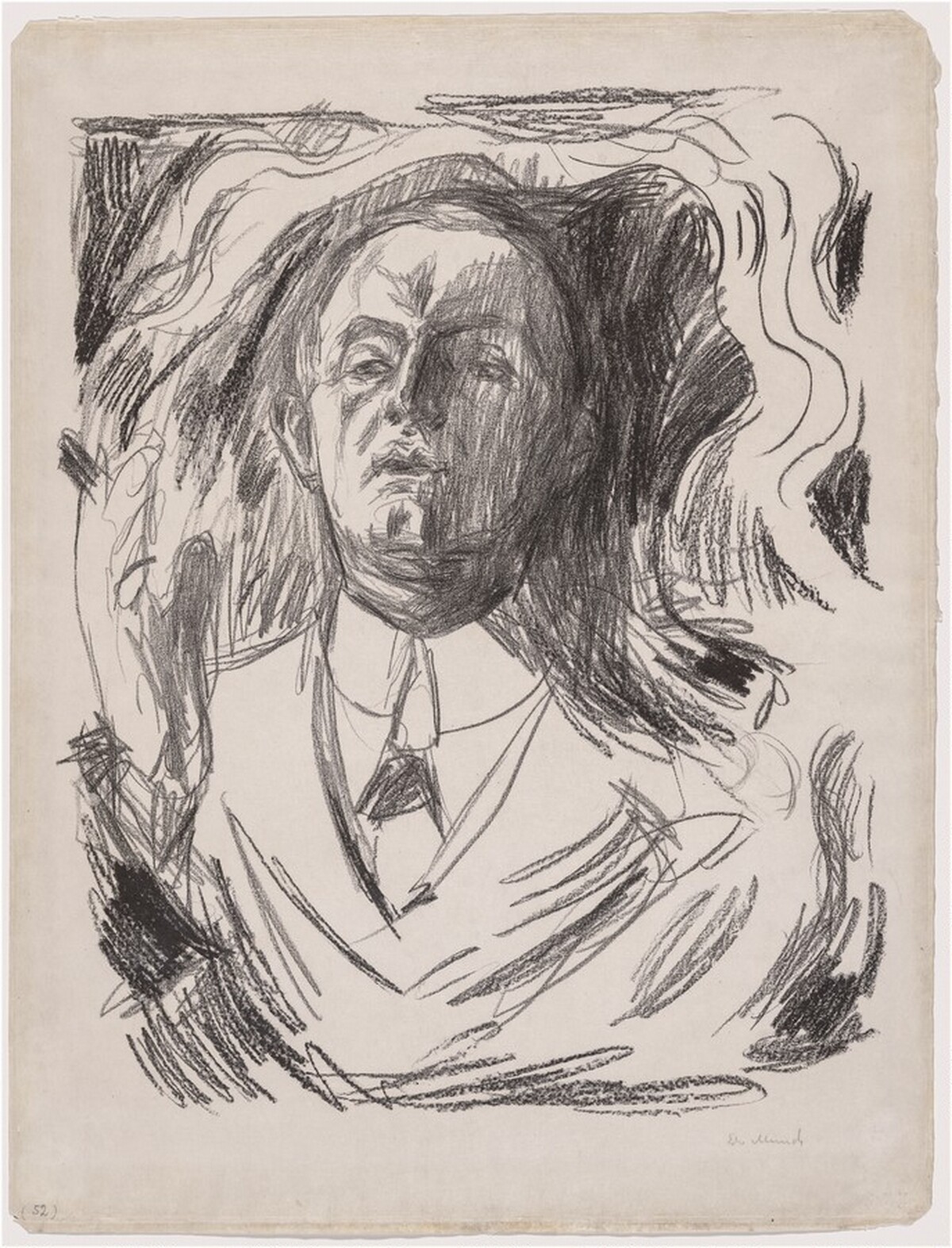Self-Portrait with a Cigar (Selvportrett med sigar) by Edvard Munch