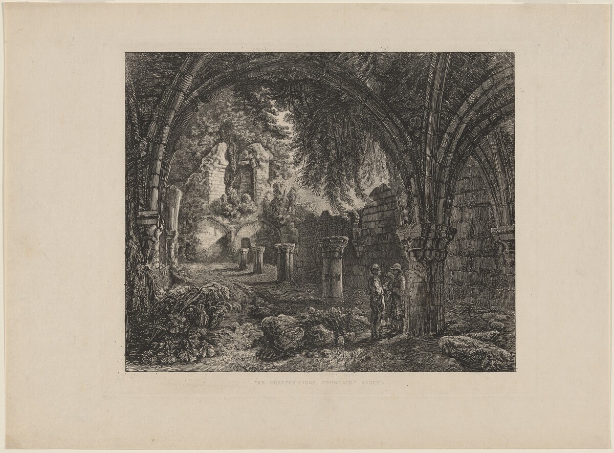The Chapterhouse, Fountains Abbey by George Cuitt the Younger