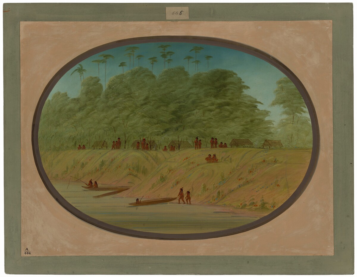 A Small Village - Payaguas Indians by George Catlin