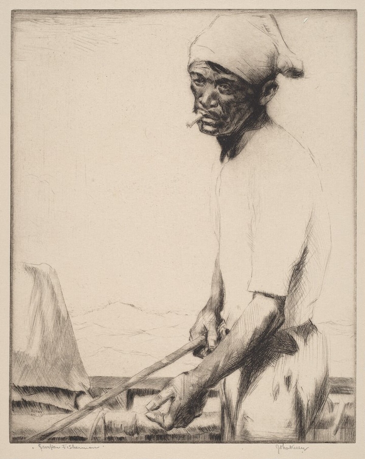 Sampan Fisherman by John Melville Kelly
