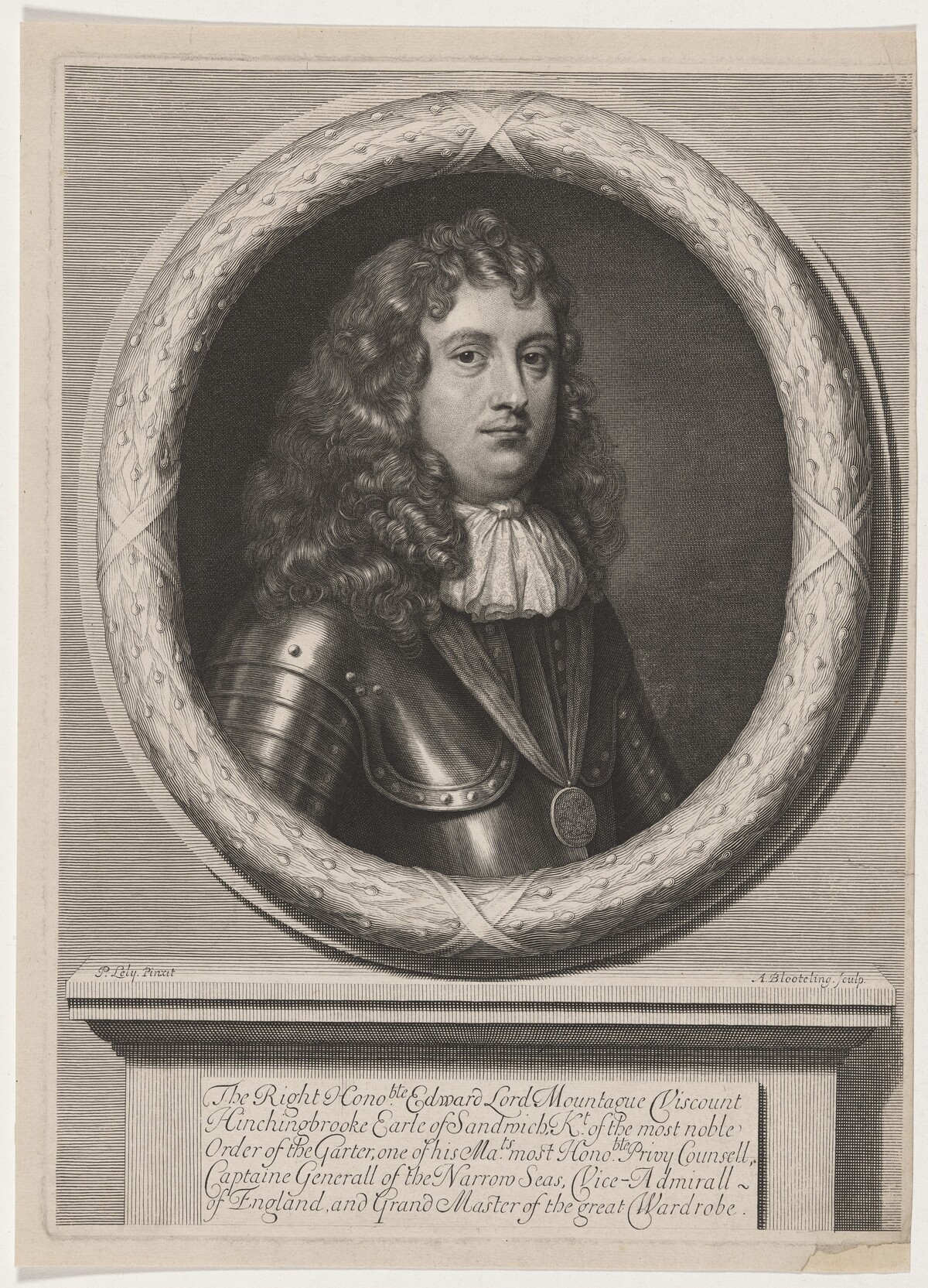 Edward Montagu, First Earl of Sandwich by Abraham Blooteling after Sir Peter Lely