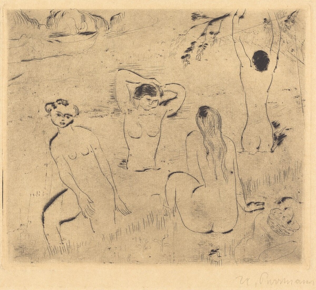 Four Bathers by Hans Purrmann