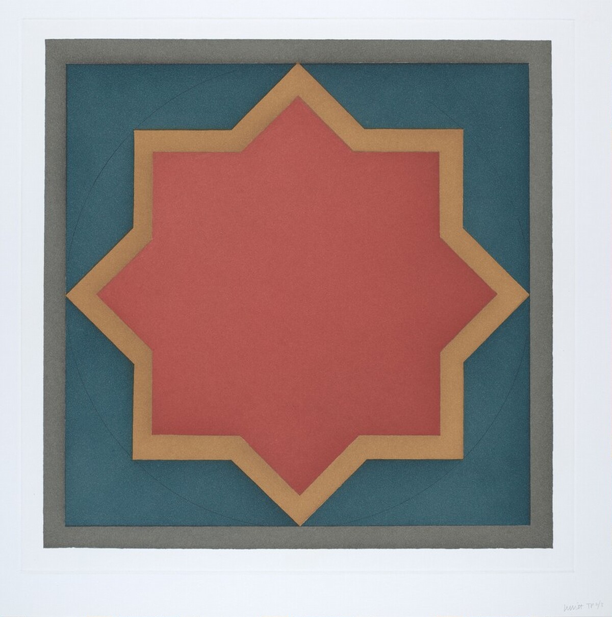 Stars-Red Center: 8 Point by Sol LeWitt