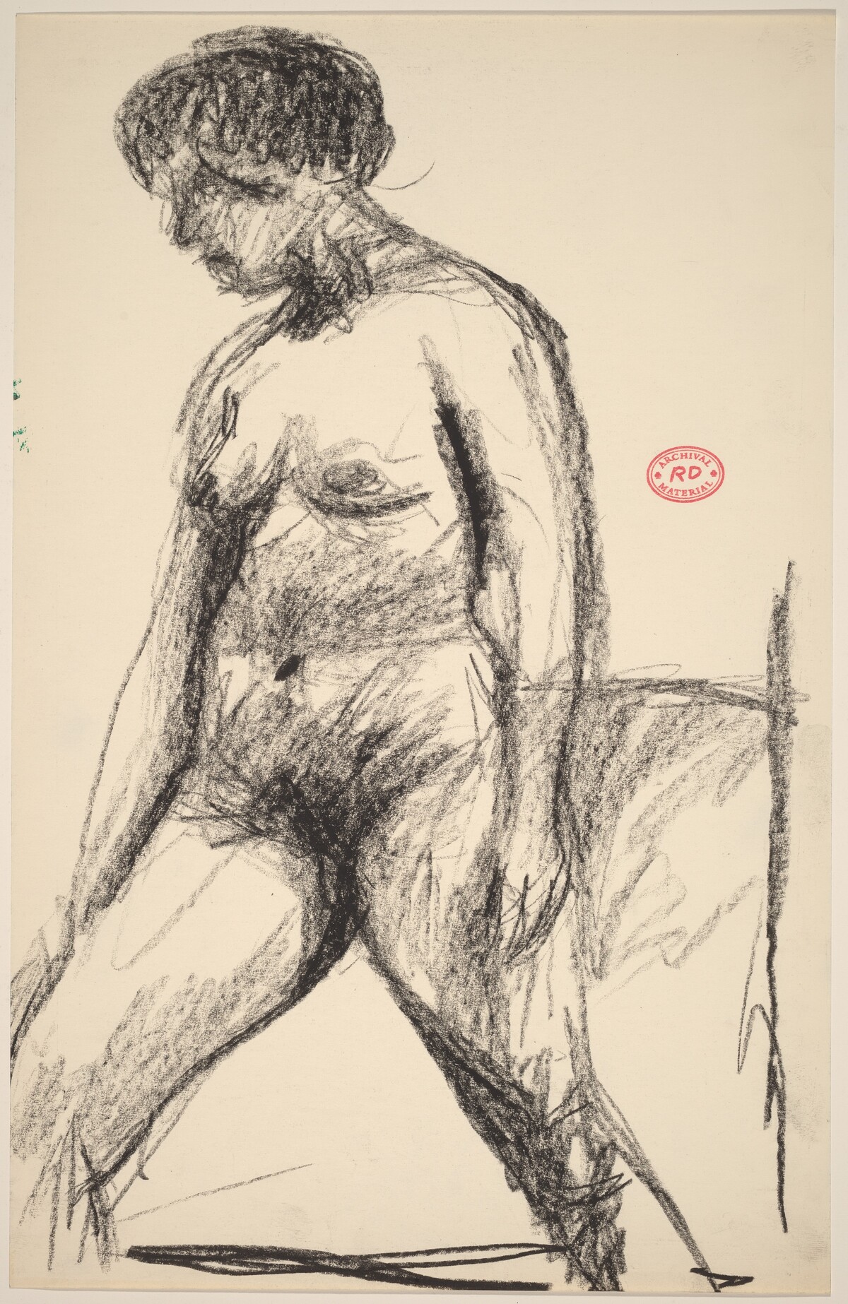 Untitled [nude standing with her legs apart] by Richard Diebenkorn