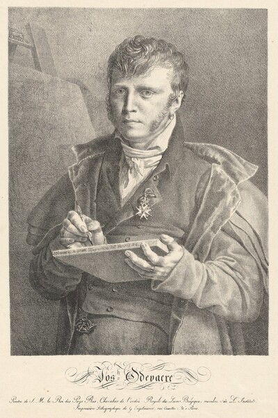 Self-Portrait of the Artist Drawing on a Lithographic Stone