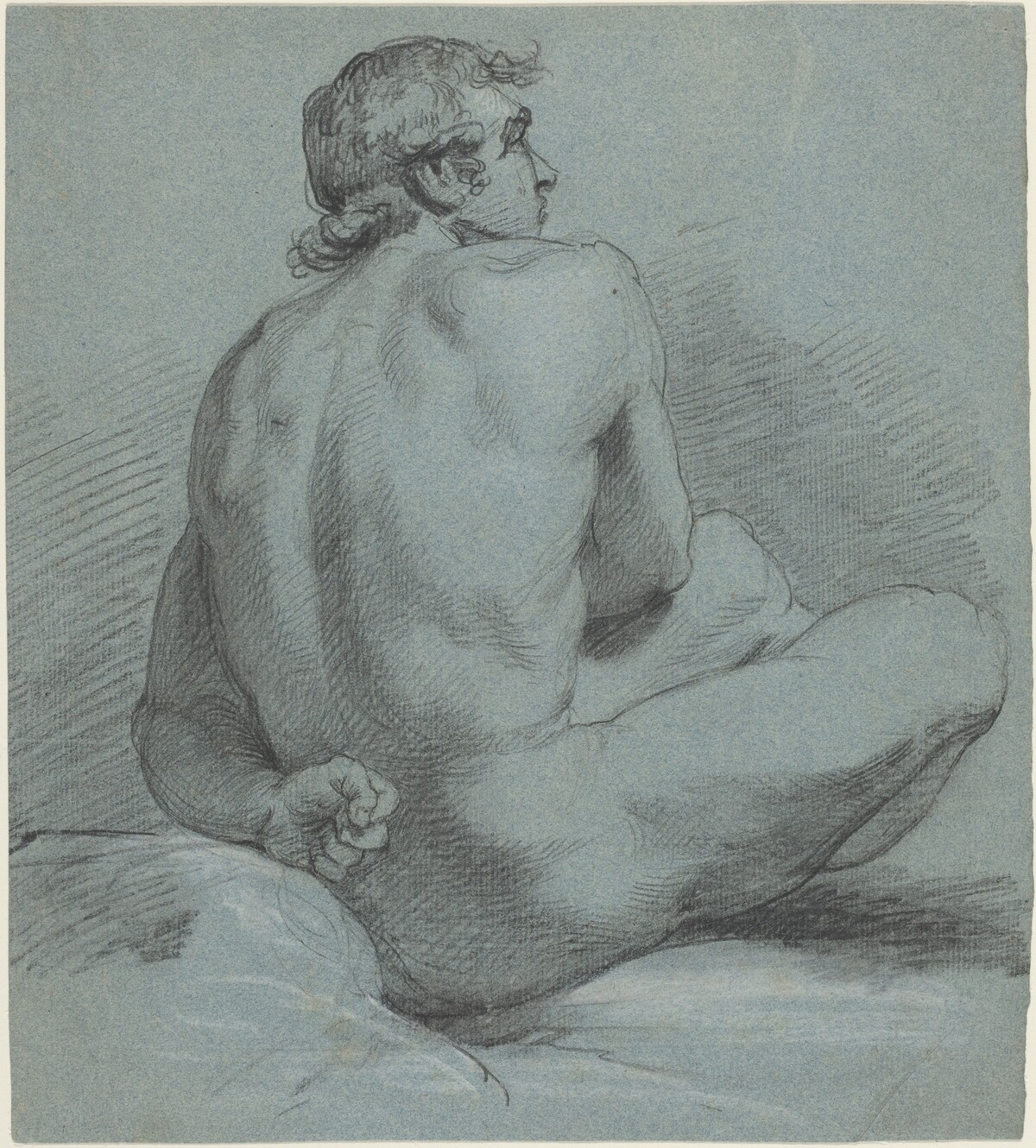 Seated Male Nude by Samuel Woodforde