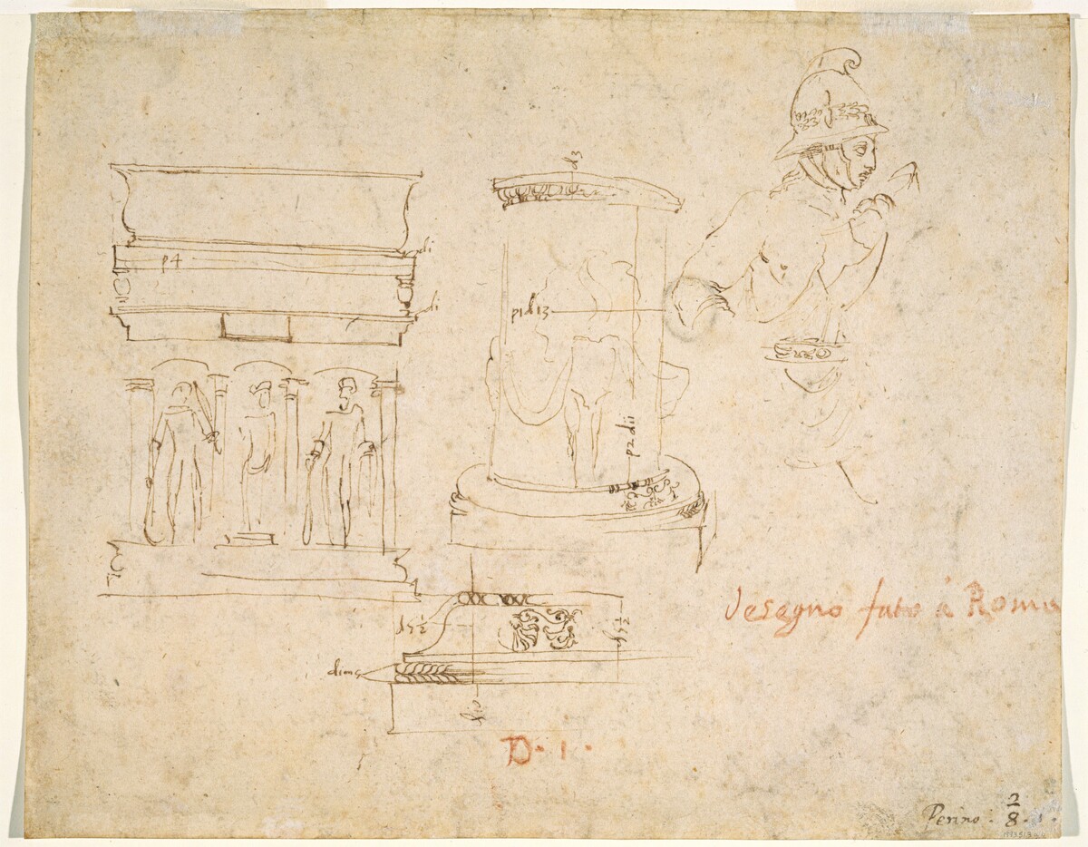 Architectural Details and a Soldier [verso] by Raphael