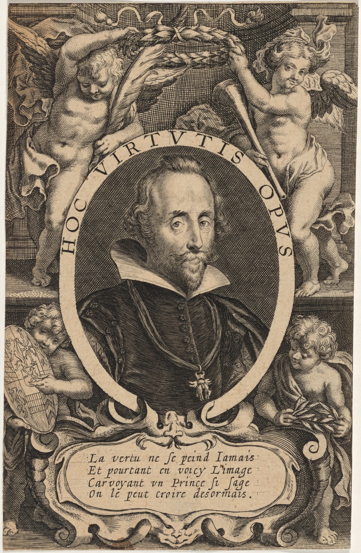 Portrait of a Man in an Oval with Cupids Decoration by Unknown Artist