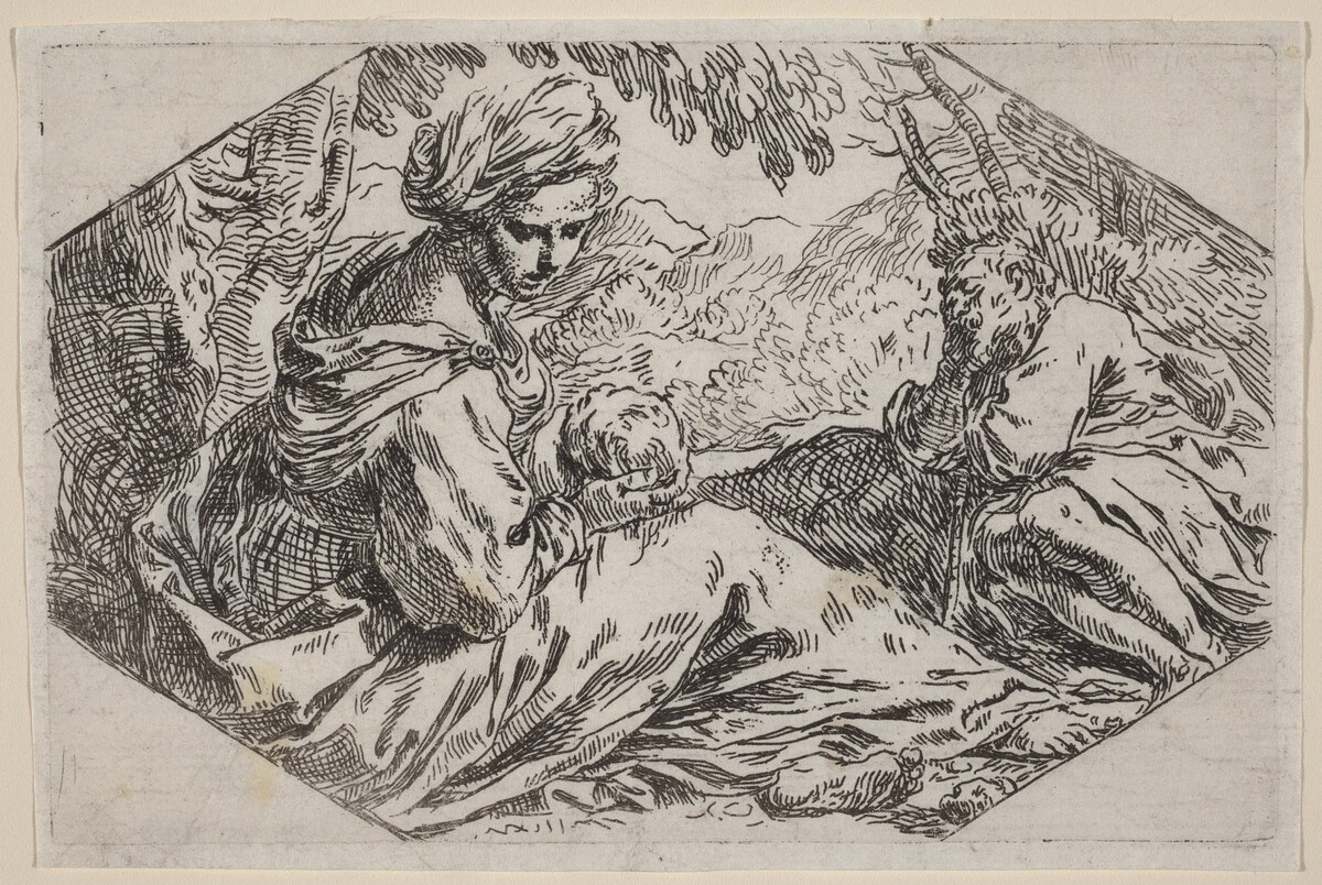 The Rest on the Flight into Egypt by Simone Cantarini