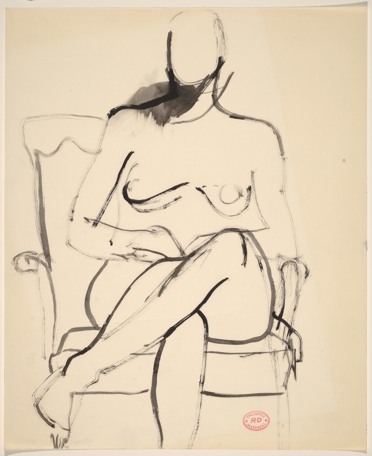 Untitled [seated female nude with crossed legs] by Richard Diebenkorn