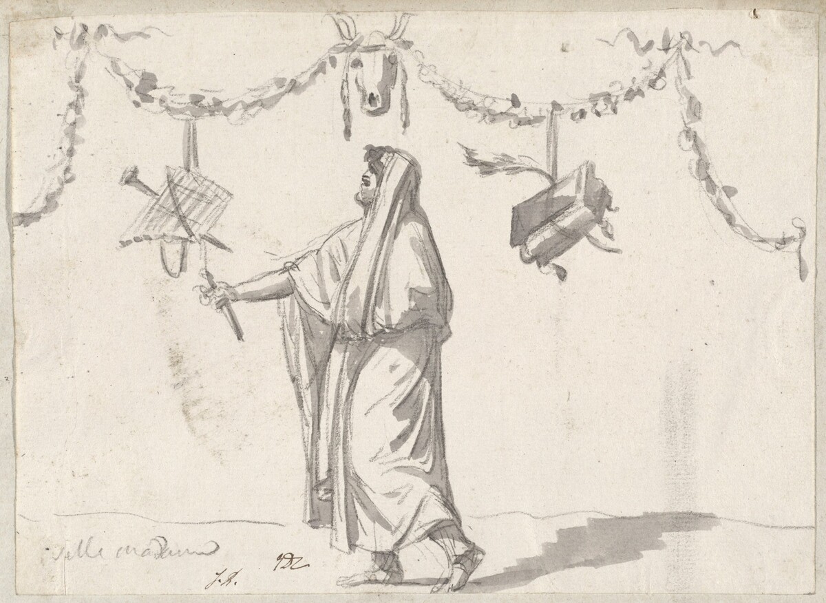 Ornament with a Bearded Man in Ancient Dress by Jacques-Louis David