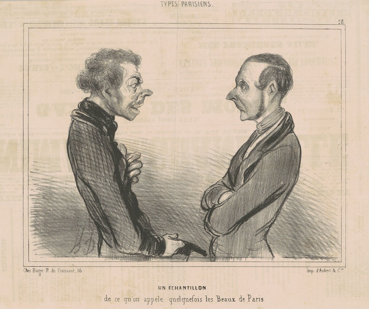 Un échantillon de ce qu'on appèll...les beaux de paris by Honoré Daumier