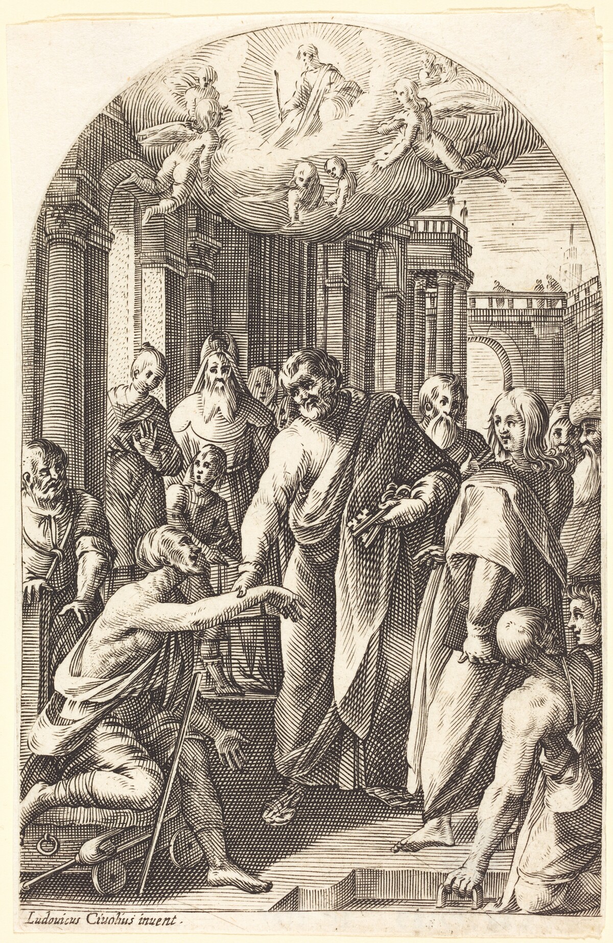 Peter and John Healing the Lame by Jacques Callot