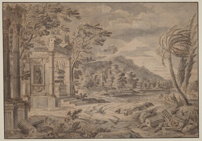 Antique Ruins along a Mountain Coast