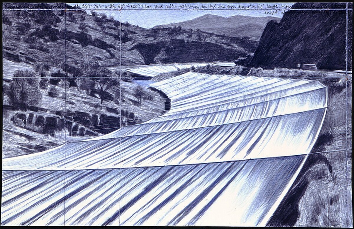 Over the River, Project for the Arkansas River, Colorado [bottom panel] by Christo