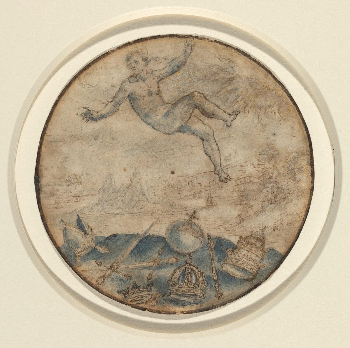Man Falling from the Sky by Flemish 17th Century