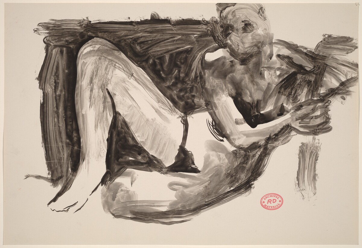Untitled [seated female nude leaning on a support] by Richard Diebenkorn