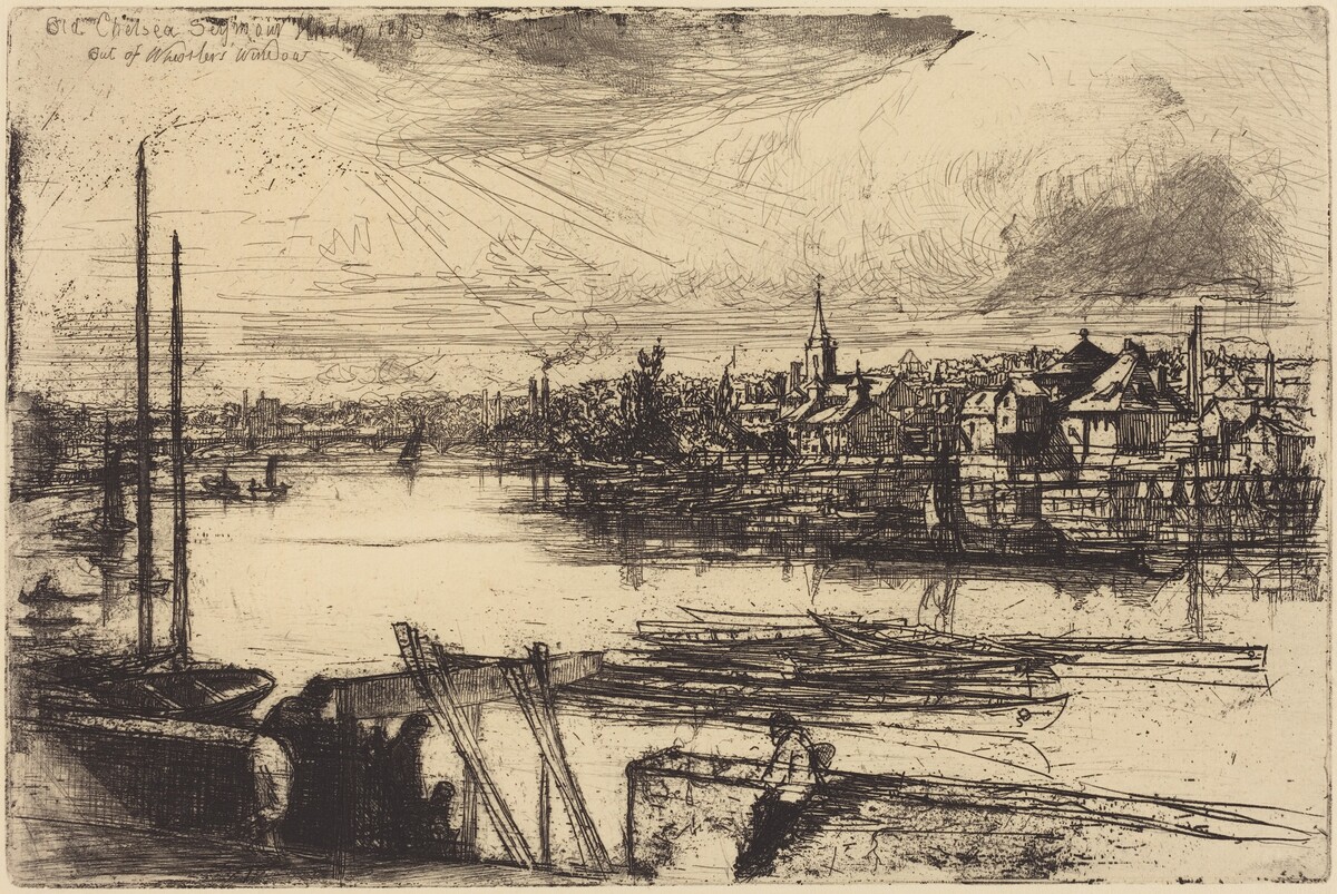 Old Chelsea, Out of Whistler's Window (Battersea Reach) by Francis Seymour Haden