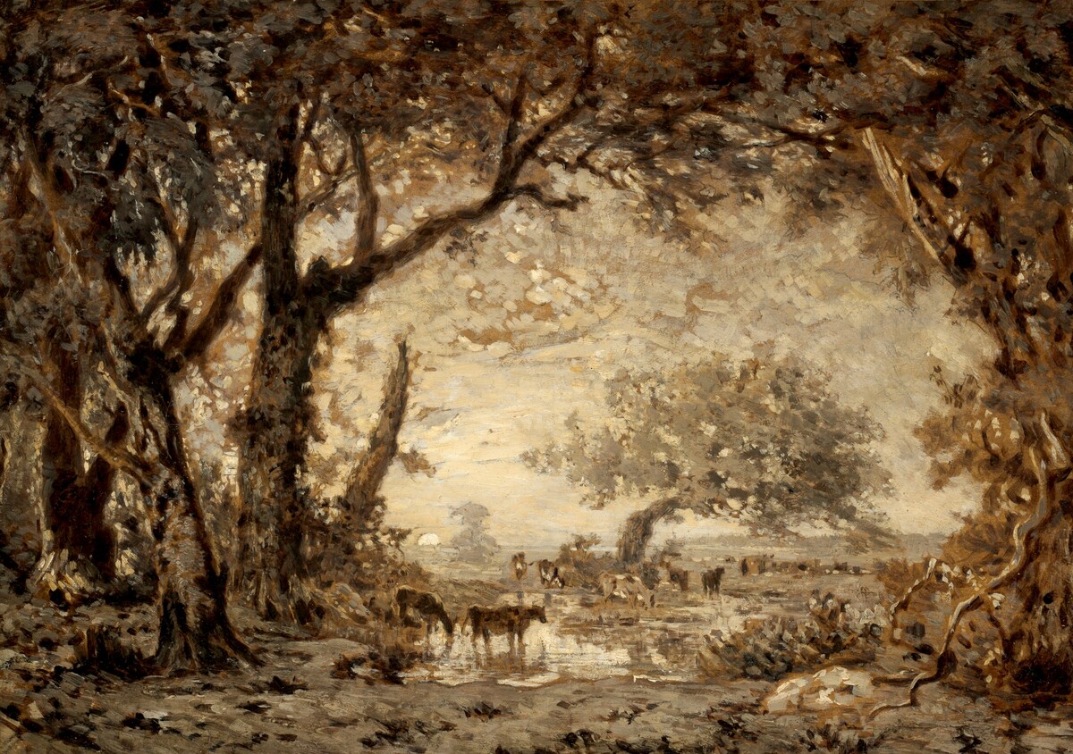 Sunset from the Forest of Fontainebleau by Théodore Rousseau