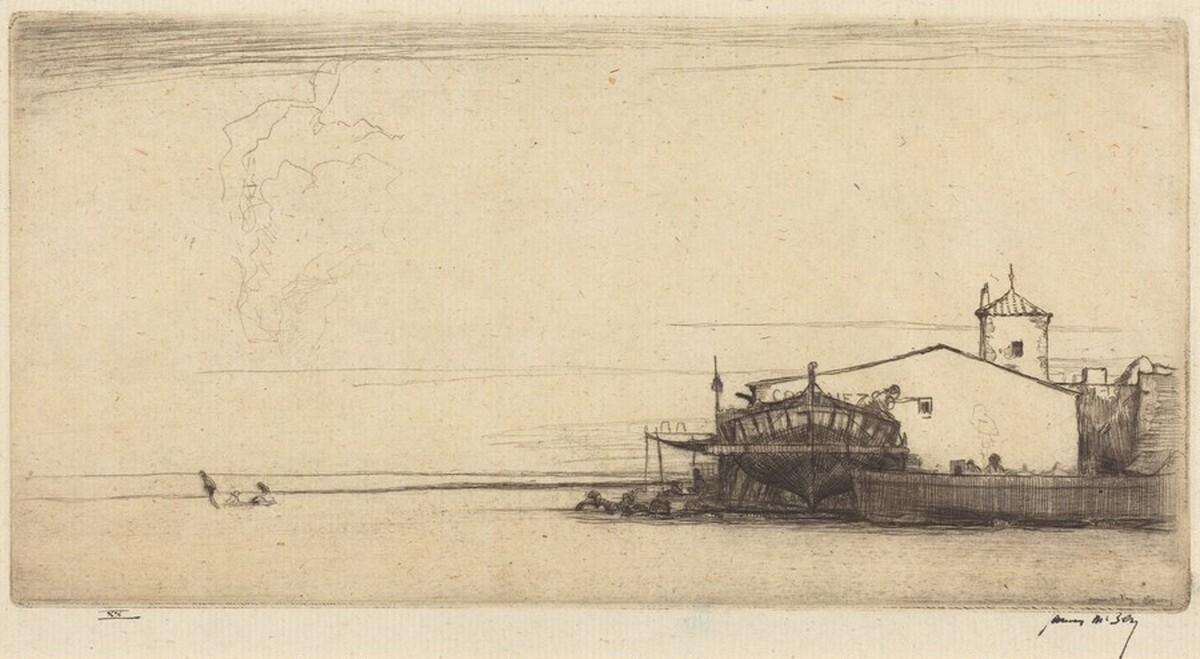 Vinaroz - Boat Building by James McBey
