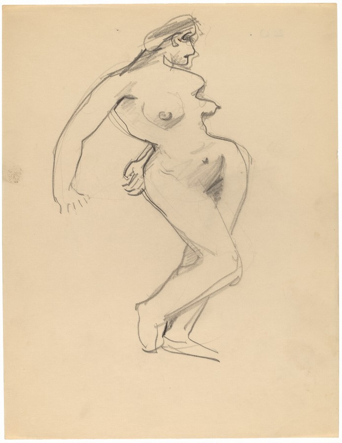 Standing Nude, Three-quarter View Facing Right, Arms Back by Mark Rothko