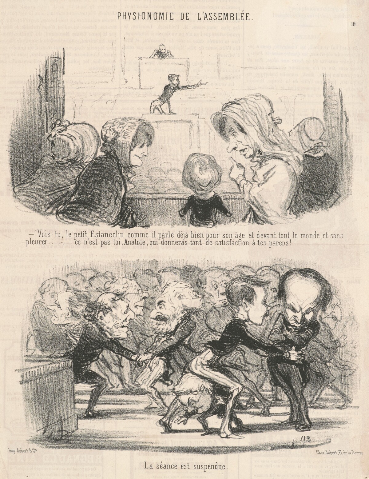 Vois-tu, le petit estancelin comme il parle ... by Honoré Daumier