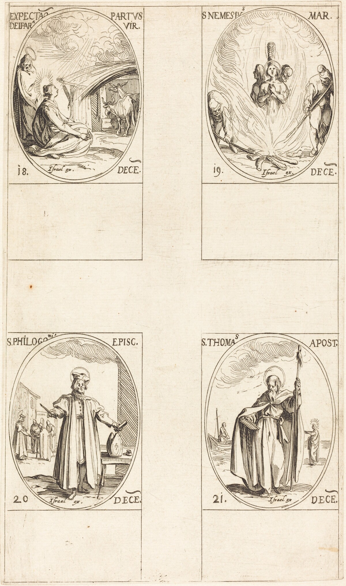 Waiting for the Virgin to Give Birth; St. Nemesius; St. Philogonius; St. Thomas by Jacques Callot