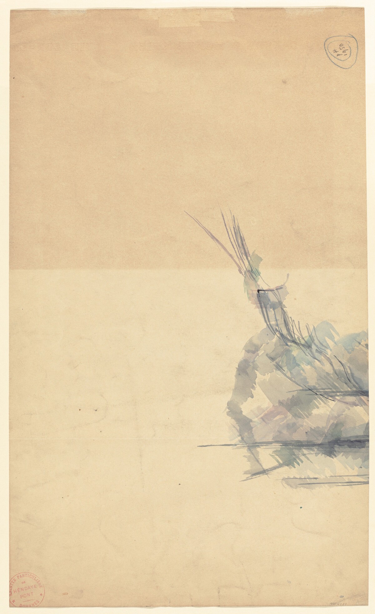 Study of a Rock [verso] by Paul Cezanne