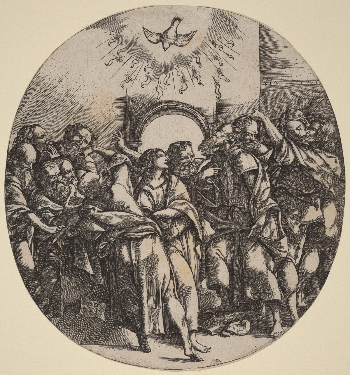 The Descent of the Holy Spirit by Domenico Campagnola