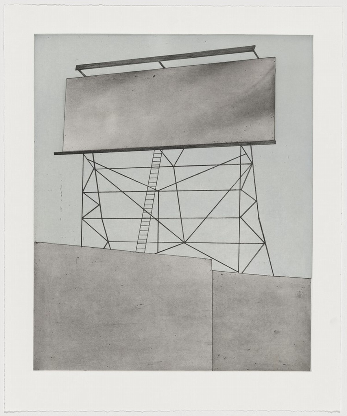 Your Space on Building [working proof 1] by Ed Ruscha