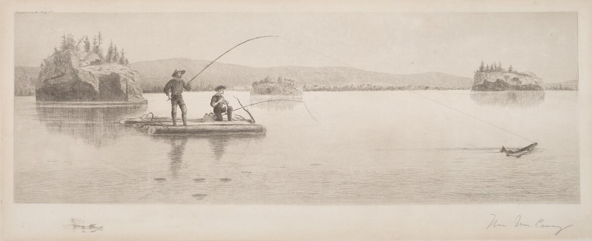 Untitled (Log Raft Fishing) by William De La Montagne Cary